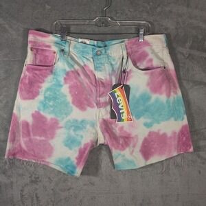 Levi’s Shorts Men's Size 38 Premium‎ 501 ‘93 Pride Faded Tie Dye Denim Casual